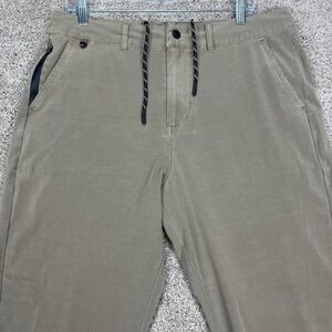 Lucky Brand 33x30 Mens Twill Lounge‎ Pants Brown Beige Drawstring Pockets Casual